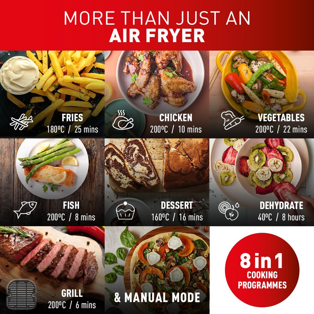 Tefal Easy Fry Dual Zone Digital air fryer, 2 Drawers, 8.3L, 8in1, Uses No Oil, Air Fry, Extra Crisp